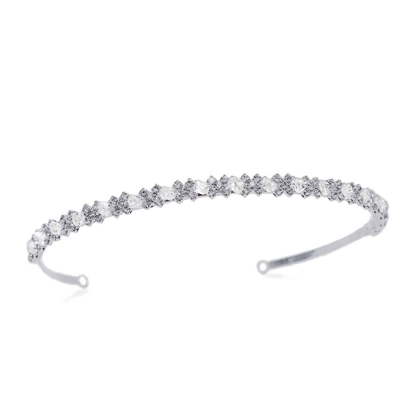 Everly - Silver Dazzling Crystal Cluster Tiara