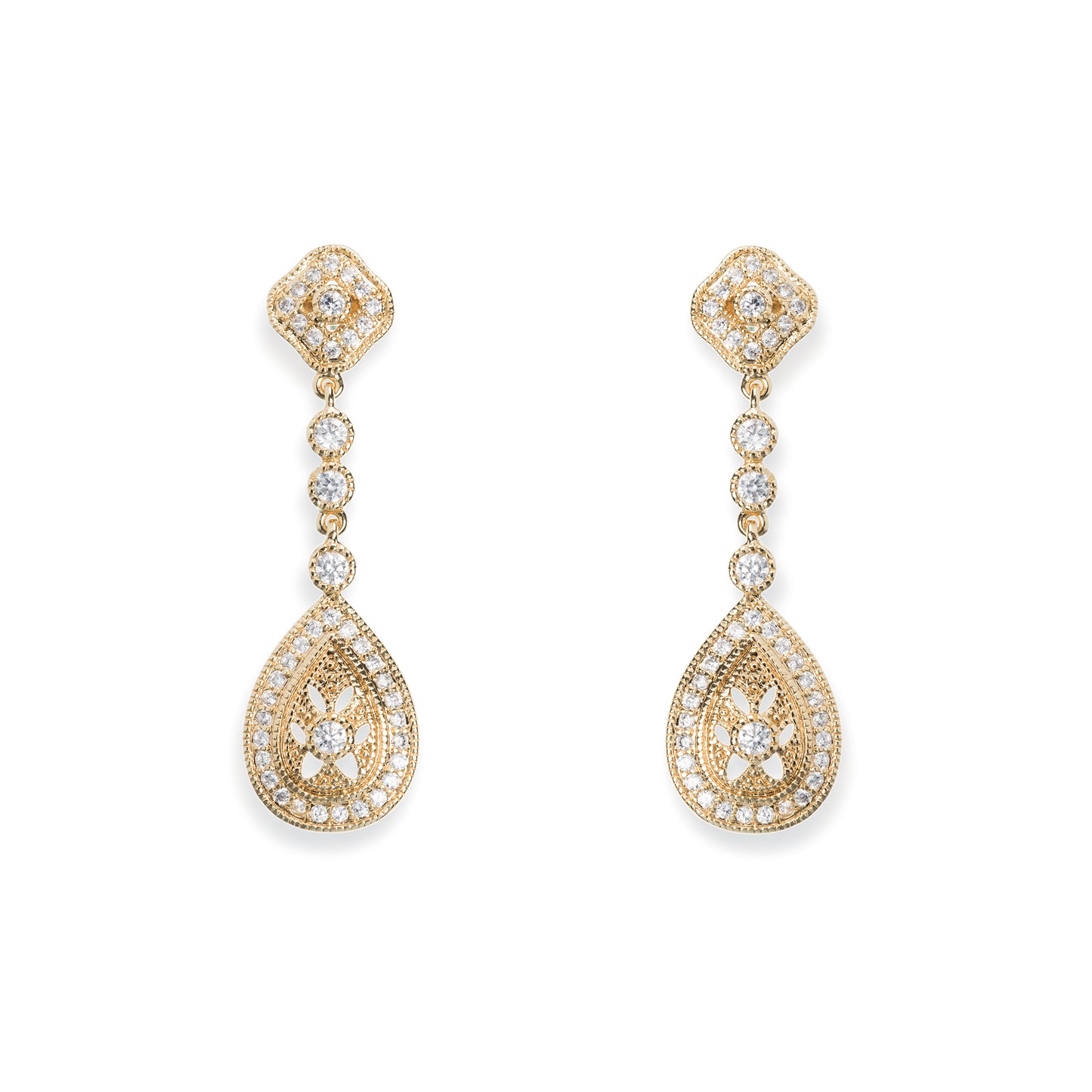 Mamie - Gold Crystal Vintage Pave Earrings