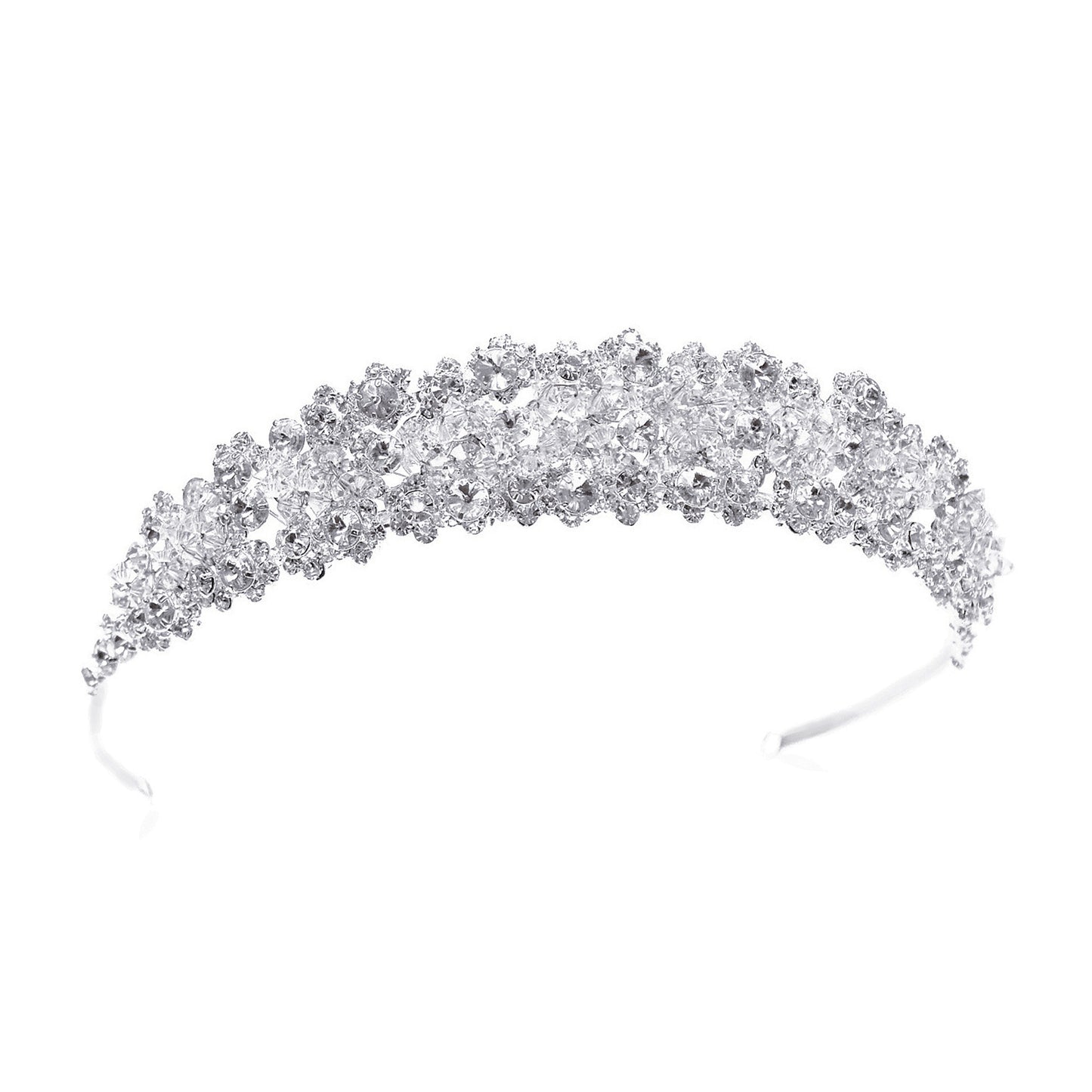 Rosie - Silver Crystal Dazzling Cluster Tiara