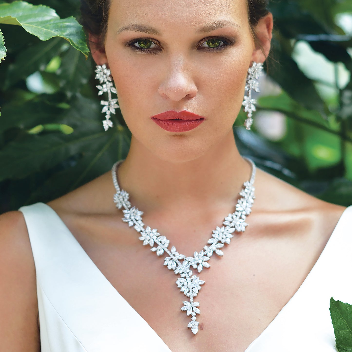 Snowflake - Dazzling Marquise Cluster Necklace